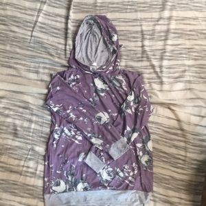 Light weight purple floral hoodie